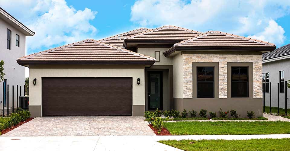 Florida modern luxury house in a beautiful summer day