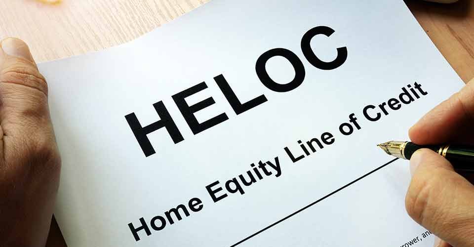 HELOC document on a table