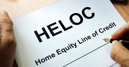 HELOC document on a table