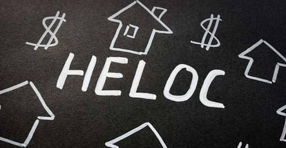 HELOC text and House icon on the black sheet