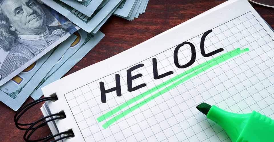 HELOC written on a notebook