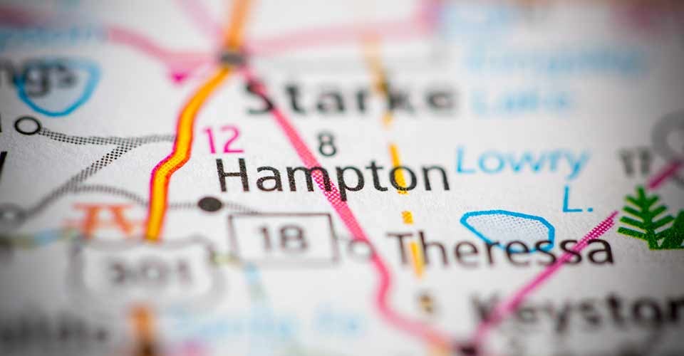 Hampton Florida on a Map