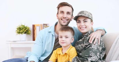 Happy Soldier reunited with her family in new home