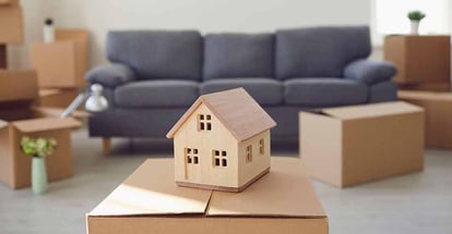 House model on floor in the new house