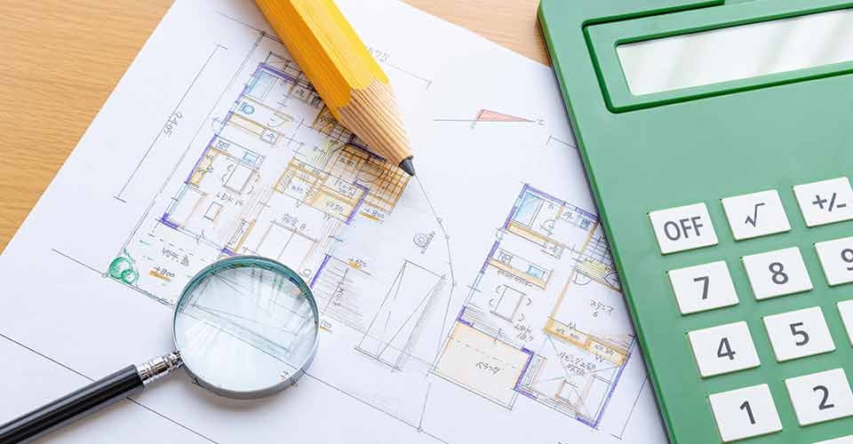 House renovation drawing and calculator