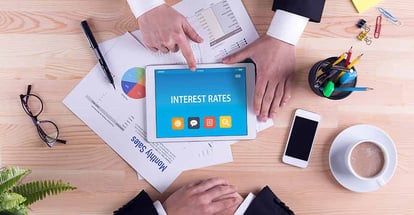 Interest Rates text on tablet screen