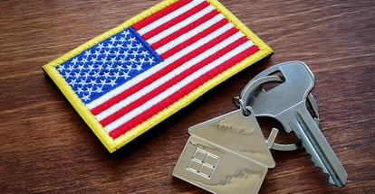 Key from property and USA flag