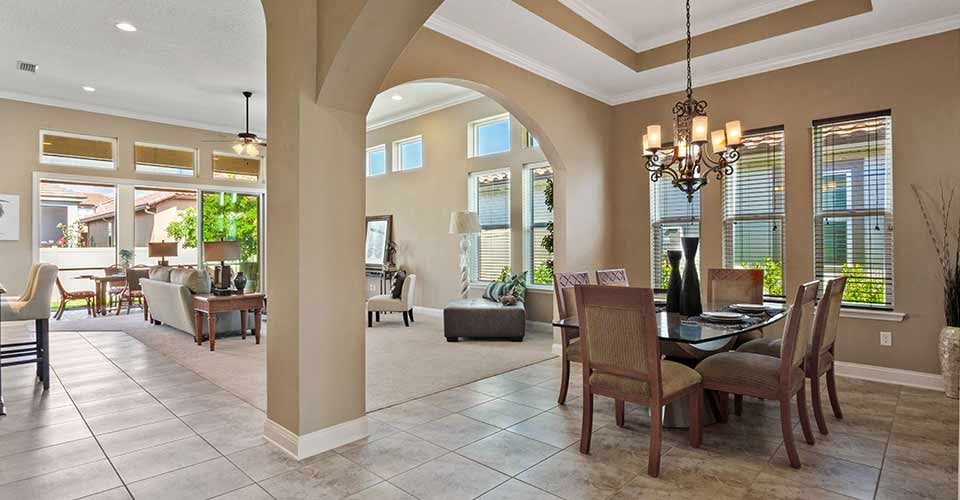 Luxury dining room in an upscale house in Florida