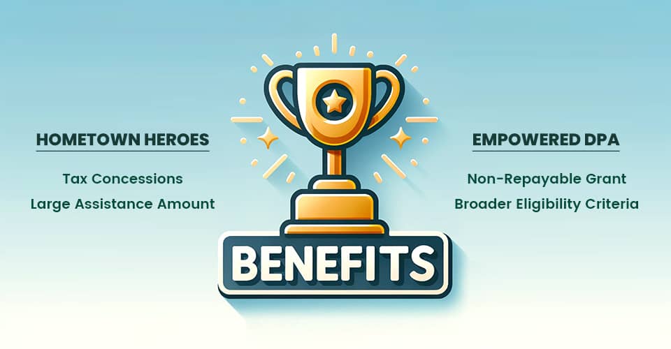 Main benefits of hometown heroes program and empowered dpa