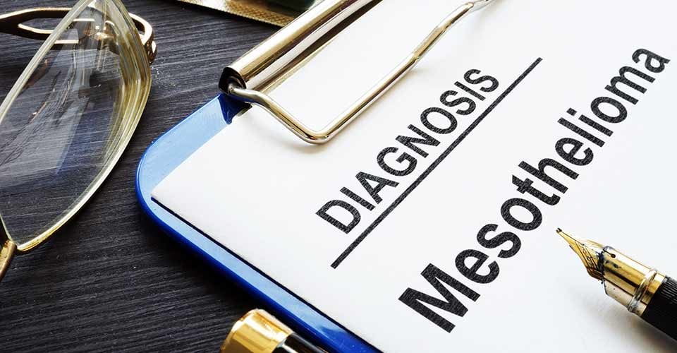 Medical form with diagnosis Mesothelioma in the clinic