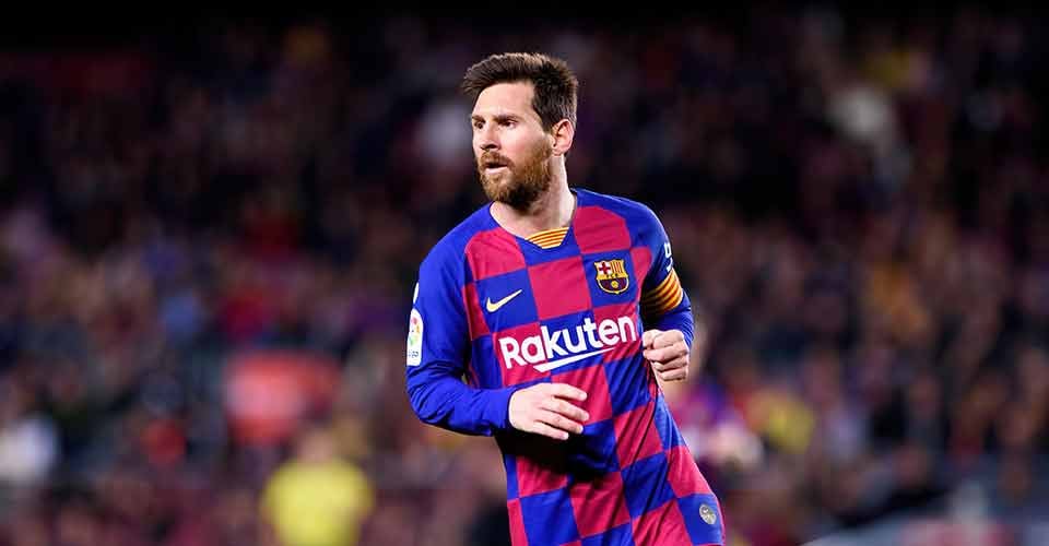 Messi plays at football match