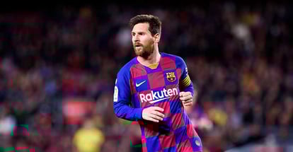 Messi plays at football match