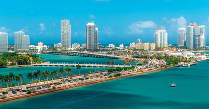Miami port view in Florida