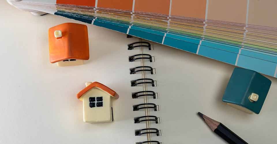 Model house and color swatch for home renovation
