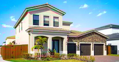 Modern Luxury homes in residential area in Florida