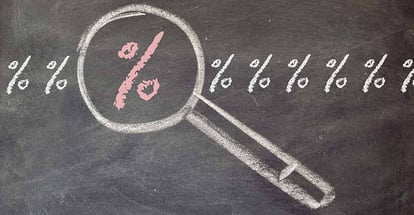 Mortgage rates percentage on blackboard