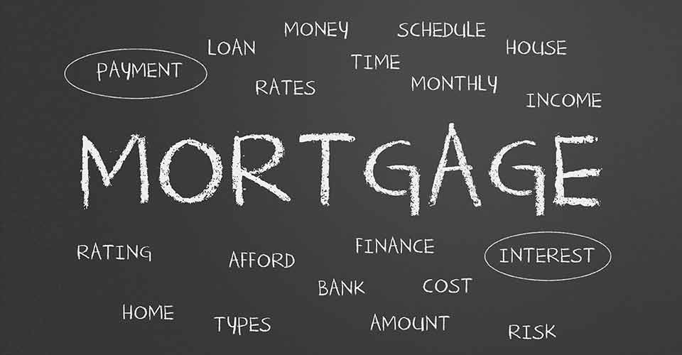 Mortgage word written on a chalkboard