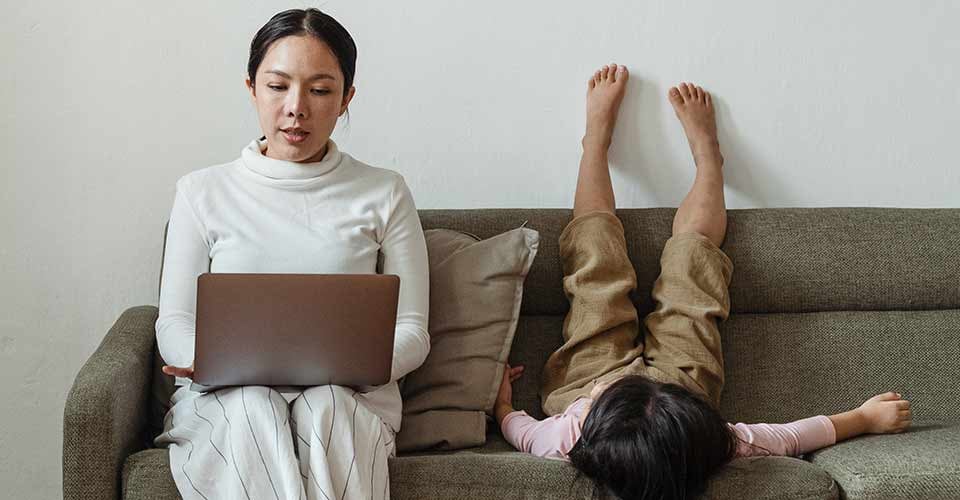 Mother Working At Home