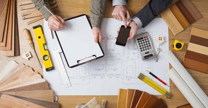 People working together on a house renovation project