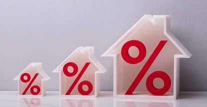 Percentage Symbols Inside Increasing House Models