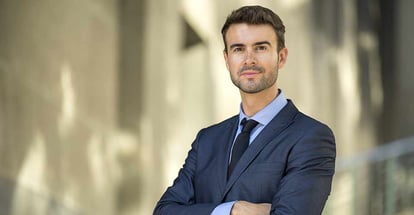 Portrait of confident lawyer outside the office