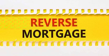 Reverse mortgage words on yellow paper