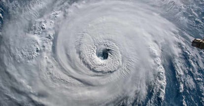 Satellite view of Hurricane Florence over the Atlantics close to the US coast