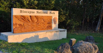 Sign of Biscayne National Park Florida