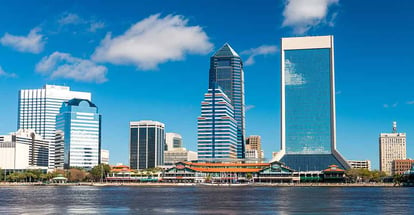 Skyline of Jacksonville against the sky in Florida