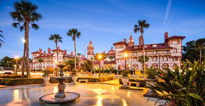 St Augustine Florida USA downtown cityscape at Flagler College