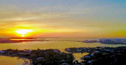 Stunning sunset over Sarasota in Florida