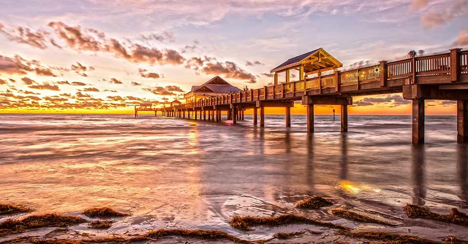 Sunset at Clearwater Beach Pier Florida