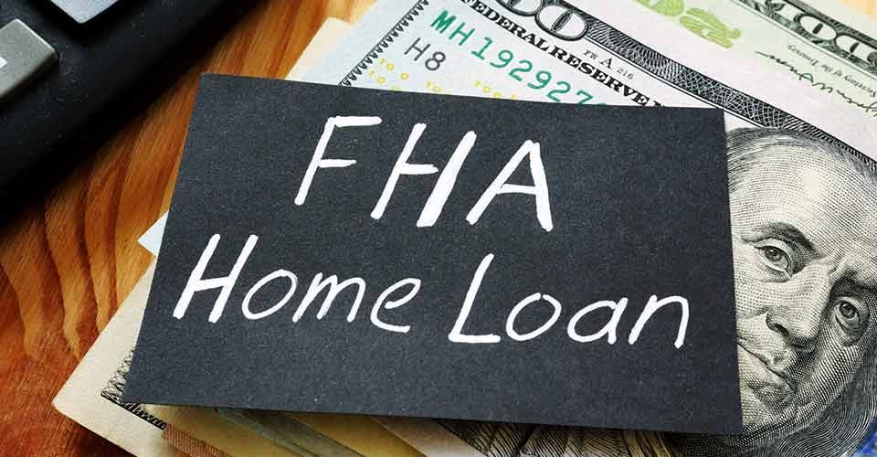 Text sign showing hand written words FHA Home loan