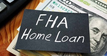 Text sign showing hand written words FHA Home loan