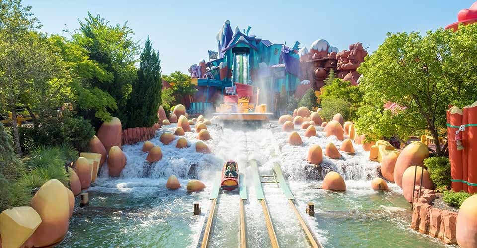 The Dudley Do Right Ripsaw Falls ride at Universal Studios Islands of Adventure theme park in Orlando Florida