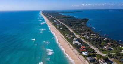 The southern end of Brevard County ends at Sebastian Inlet in the distance