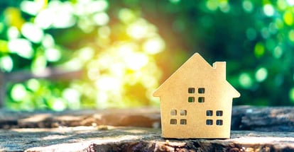 Tiny home model on floor