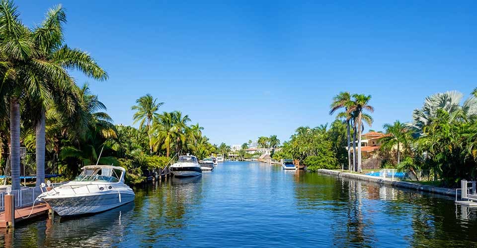 Typical waterfront community in South Florida