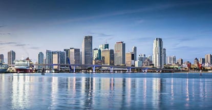 USA downtown skyline in Miami Florida