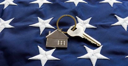 USA flag and key from home
