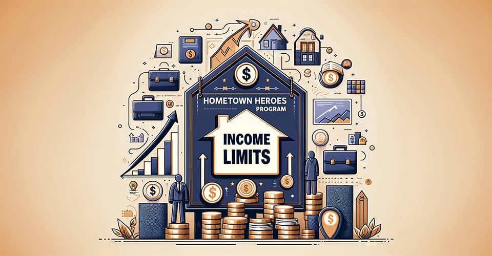 Various icons that symbolize different income levels for Hometown Heroes Program
