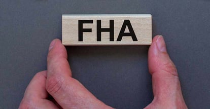 Wooden block with word FHA for Federal Housing Administration