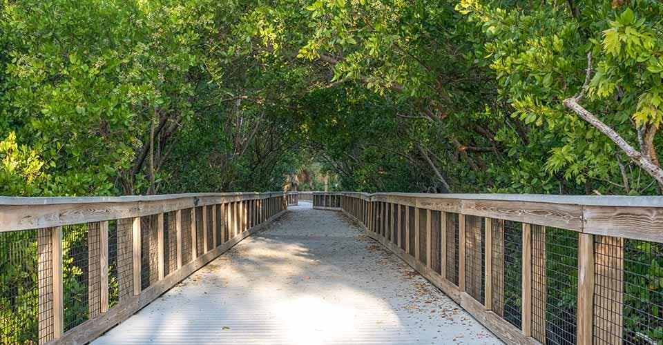 Wooden bridge at Veterans Park at Rivergate Port St Lucie Florida