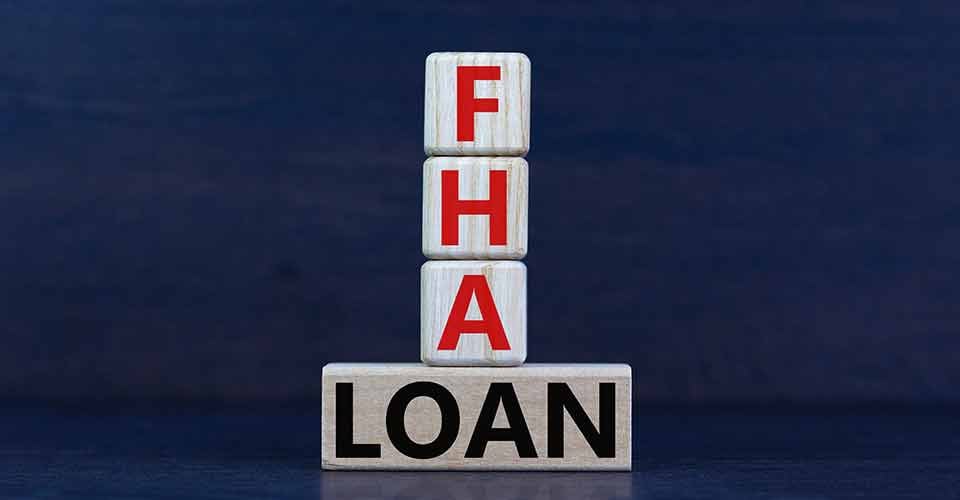 Wooden cubes with FHA Loan text