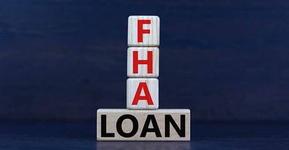 Wooden cubes with FHA Loan text