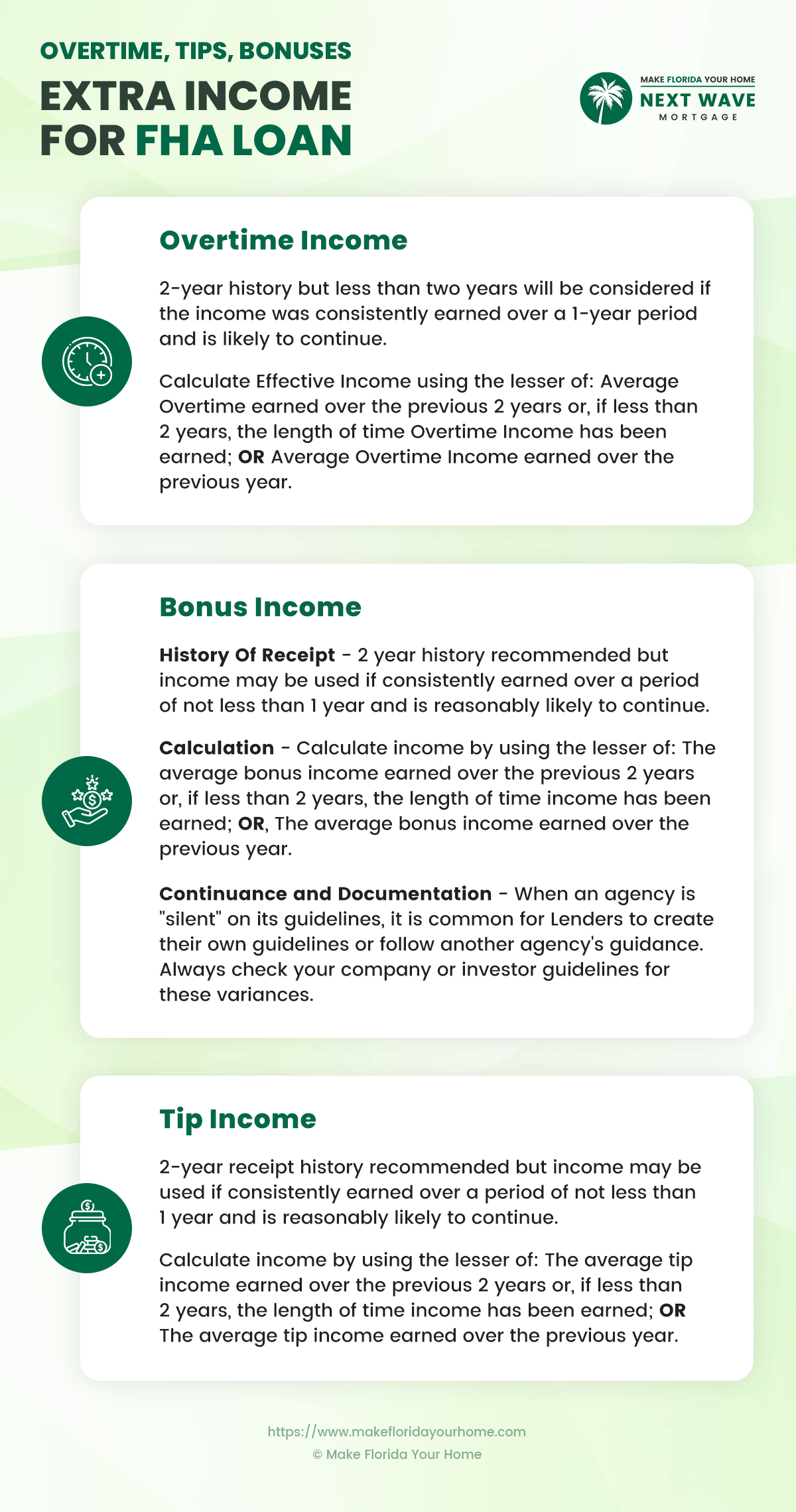 How to Count Extra for Your FHA Loan Overtime, Tips, Bonuses