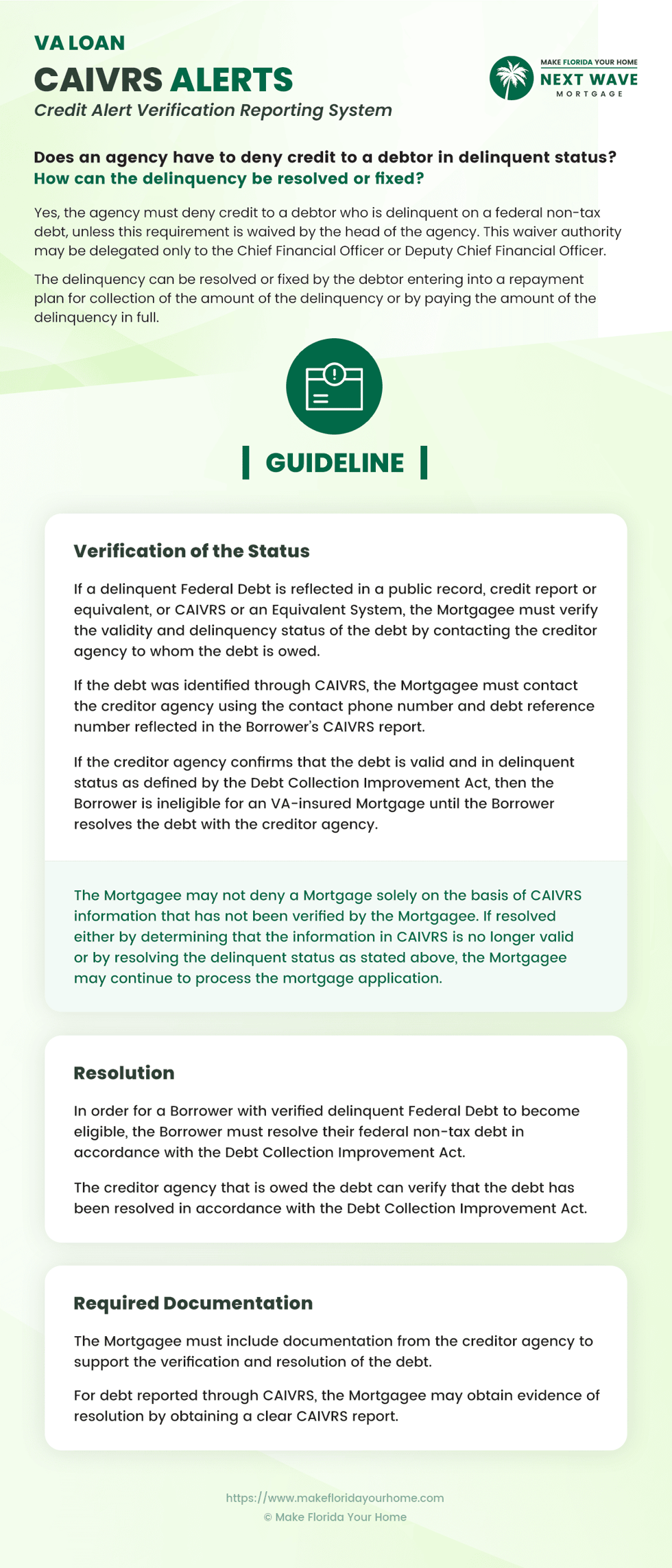 VA Loan - CAIVRS Alerts - What You Need to Know - Infographic