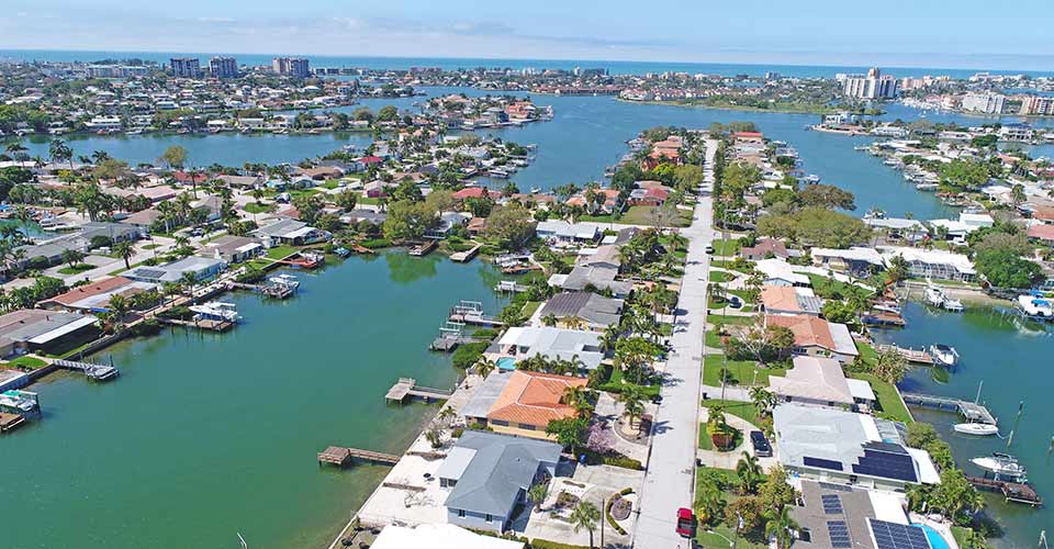 Aerial view of St Pete Beach Florida