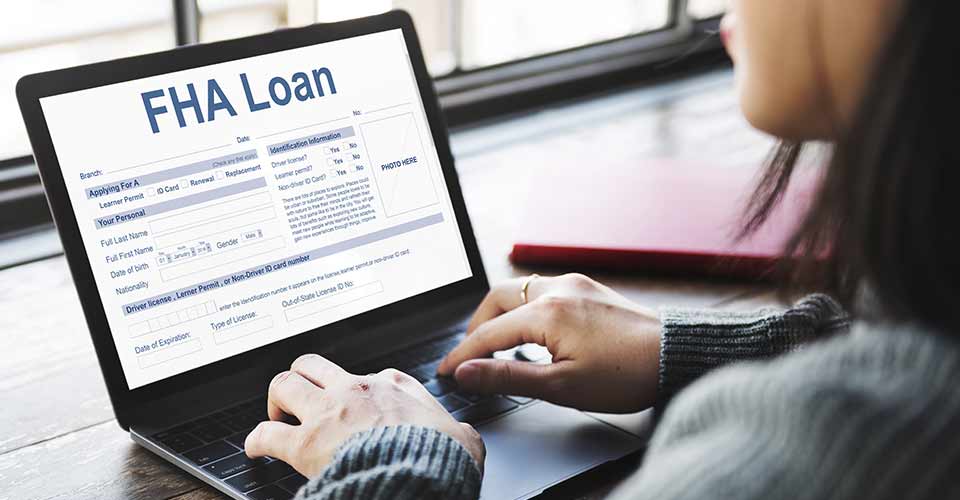 FHA Loan application form on laptop
