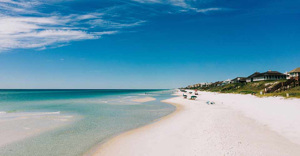 Rosemary beach on sunny day in Florida